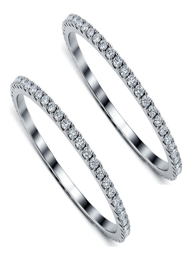 LevyPan 2-Pack 14K Gold Plated Stacking Rings for Oura Ring Gen 4/Gen 3, Cubic Zirconia Simulated oura ring stack Diamond Rings for Women - Image 4